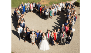 Huwelijk groepsfoto